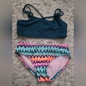 Cat & Jack Navy and Multicolor Kids Bikini